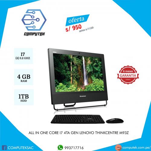 All in One Lenovo M73z - Core i7 4Gen, Ram 4Gb, Hdd 1Tb